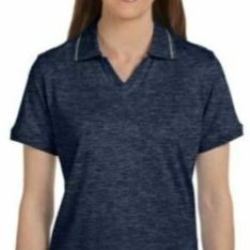 Wholesale Lot of 3 - Ladies' Cotton Jersey Polo Shirt-S (Navy/Grey Heather)